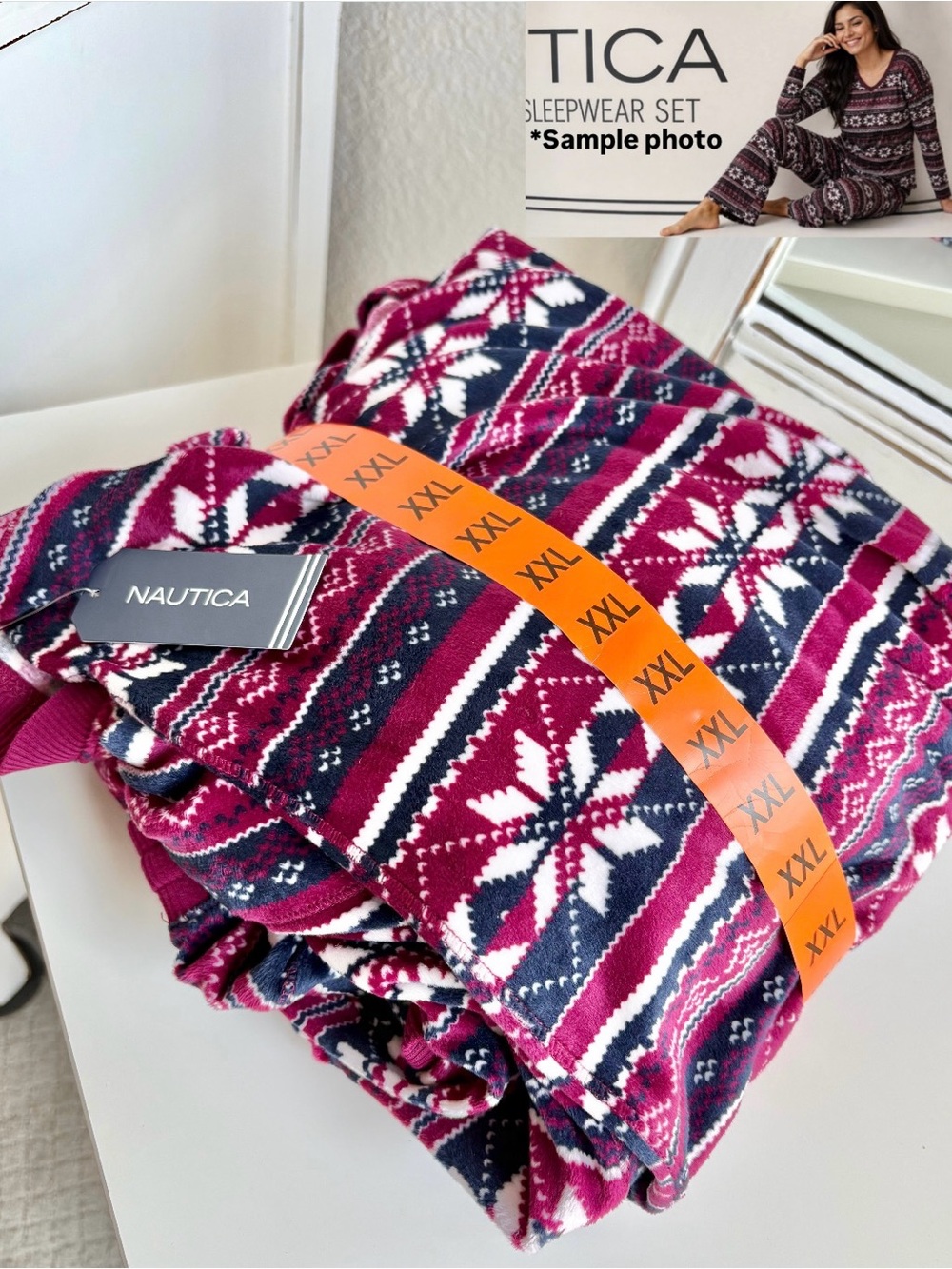 Nautica Purple and Navy Pajama Set